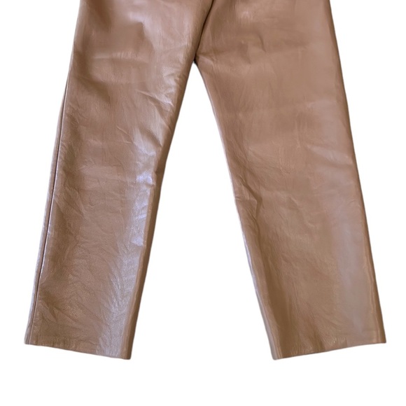 Aritzia Wilfred “The Melina” Camel Vegan Leather High Waist Cropped Pants - 6 - Picture 11 of 16